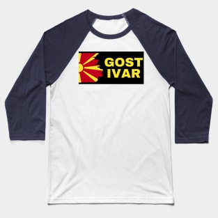 Gostivar City with North Macedonia Flag Design Baseball T-Shirt